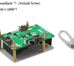 Type-c version / 18650 charge and boost PowerBank for Raspberry Pi Dual output up to 5V3A WS2812 Radar 4G LTE steering engine Ra