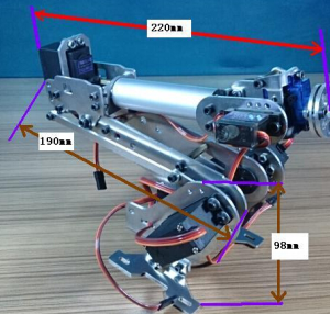 Braccio robotico 6 DOF in metallo con Servo Motori TK010