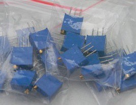 Kit Potenziometri Regolabili PCB Breadboard 3296W 5 Pezzi per 9 Valori: 200R, 500R, 1K, 2K, 5K, 10K, 25K, 100K, 200K