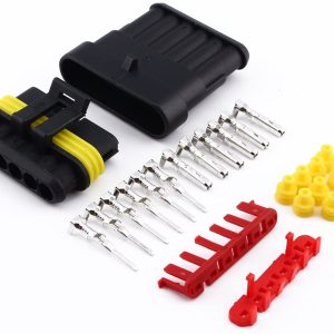Connettore per cavo elettrico a 6 pin, impermeabile, terminali da 1,5 mm, cablaggio a chiusura rapida, termorestringente, per auto, moto, camion