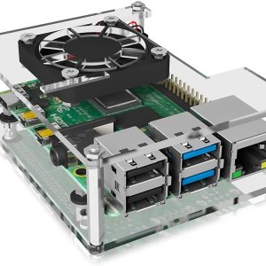 Ventola singola + custodia in acrilico trasparente a 2 strati per Raspberry PI 4
