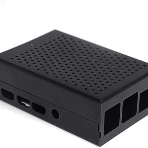 Custodia in alluminio nero con ventola per raspberry pi 4