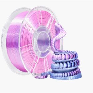 Consumabili per stampanti 3D PLA 1.75mm 1KG Bi Colore Doppio colore VIOLA + ARGENTO Alta Qualità