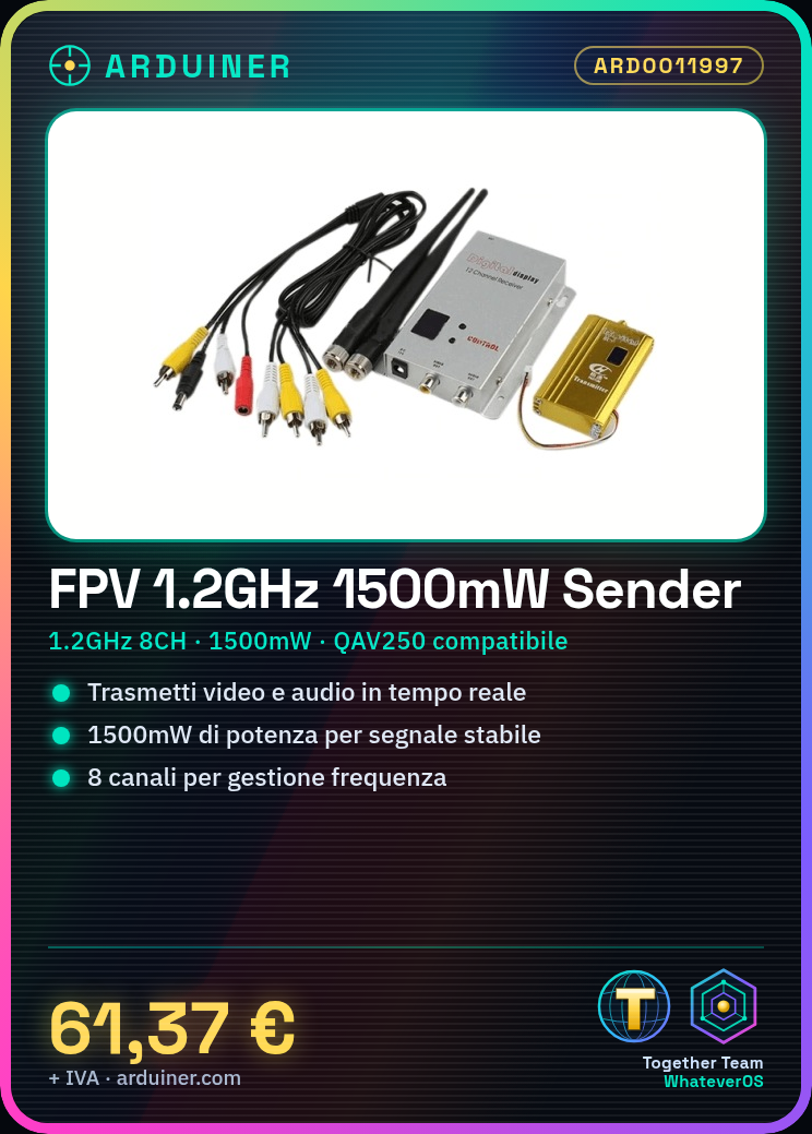 Transmetteur FPV 1.2Ghz 1.2G 8CH 1500mw sans fil AV TV Audio Vidéo Émetteur Récepteur pour Quadricoptère FPV QAV250 – Image 4