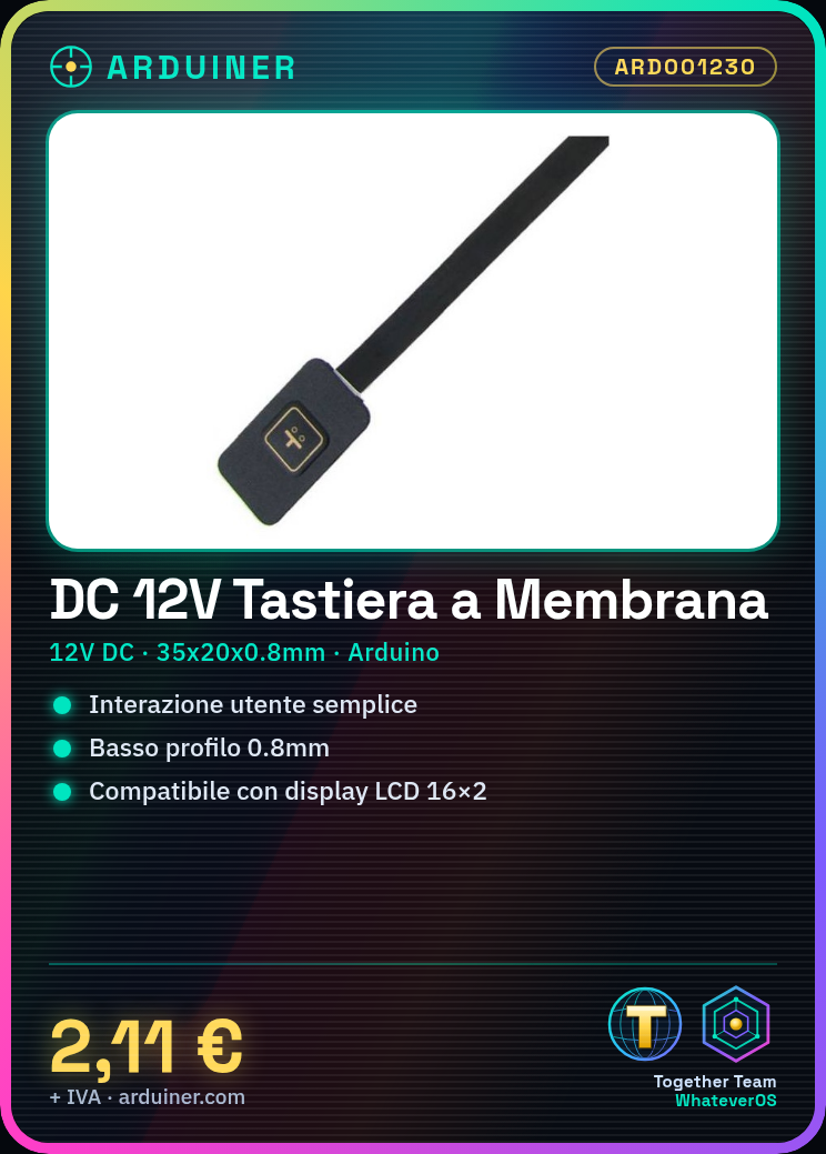 Clavier à membrane DC 12V, interrupteur unique 35x20x0.8mm compatible Arduino – Image 7