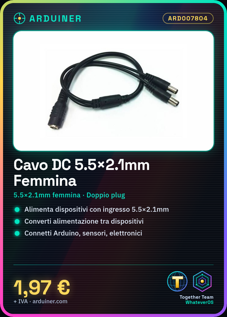 5.5x2.1mm DC Power Cable Converter Female to Dual Male Plug - Image 5