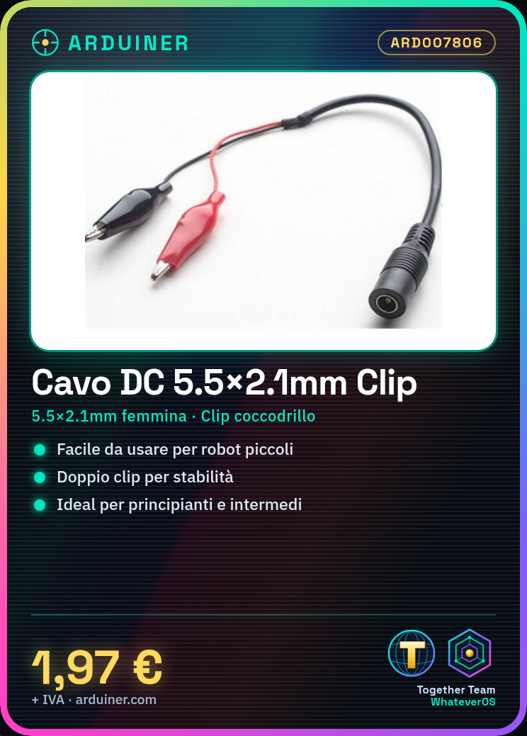 DC 5.5x2.1mm Female Double Clip Crocodile Tail Adapter Cable - Image 5