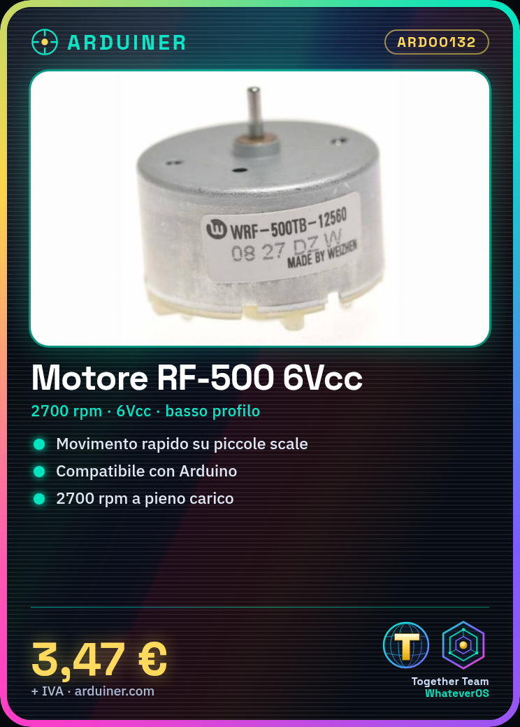 Low Profile Electric Motor, 2700rpm 6Vcc RF-500 - Image 9