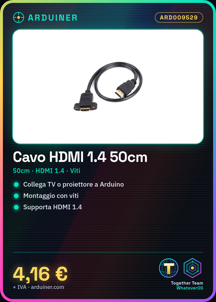 50cm HDMI 1.4 Male to Female Cable with Panel Mount and Screws - Image 5