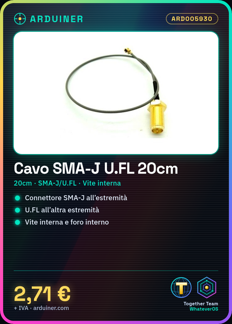 SMA-J zu U.FL 20cm Antenne-Kabel mit innenrauhem Gewinde und Bohrung – Bild 5