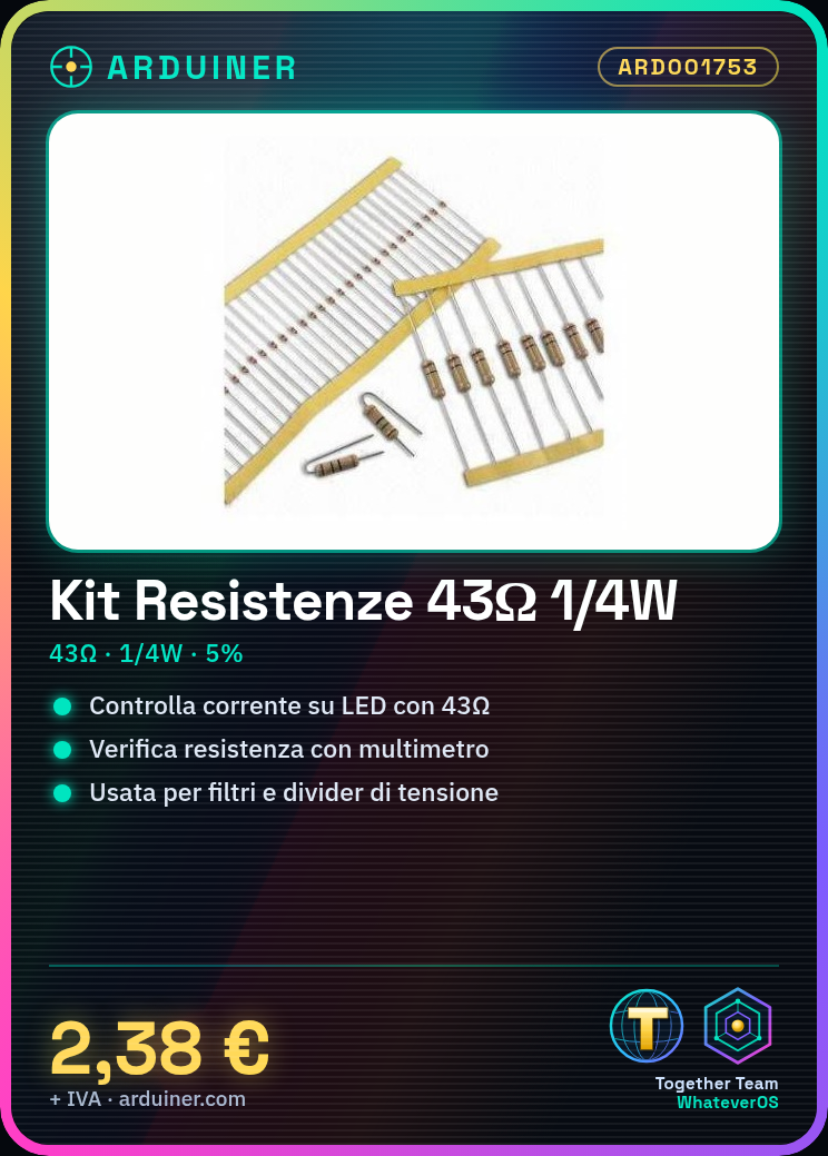 43 Ohm 1/4W 5% Resistors Kit - 50 Pieces - Image 5