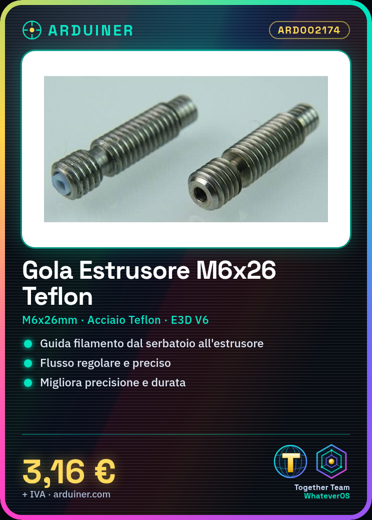 Gorge d'extrudeur M6x26mm en acier avec tube Teflon pour imprimante 3D E3D V6 – Image 5