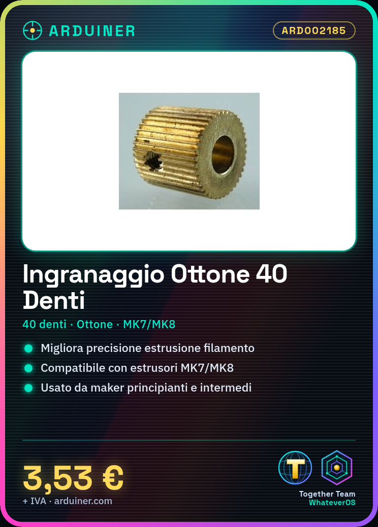 Engrenage en laiton de 40 dents pour extrudeur MK7/MK8 d'imprimantes 3D – Image 5
