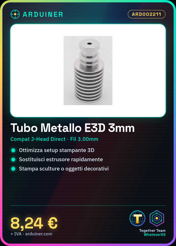 Tuyau métallique interchangeable E3D pour J-Head Type Direct pour filaments de 3.00mm – Image 5