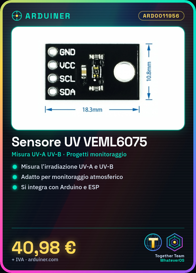 Sensor UV / Intensidad luminosa / VEML6075 UVA UVB - Imagen 4