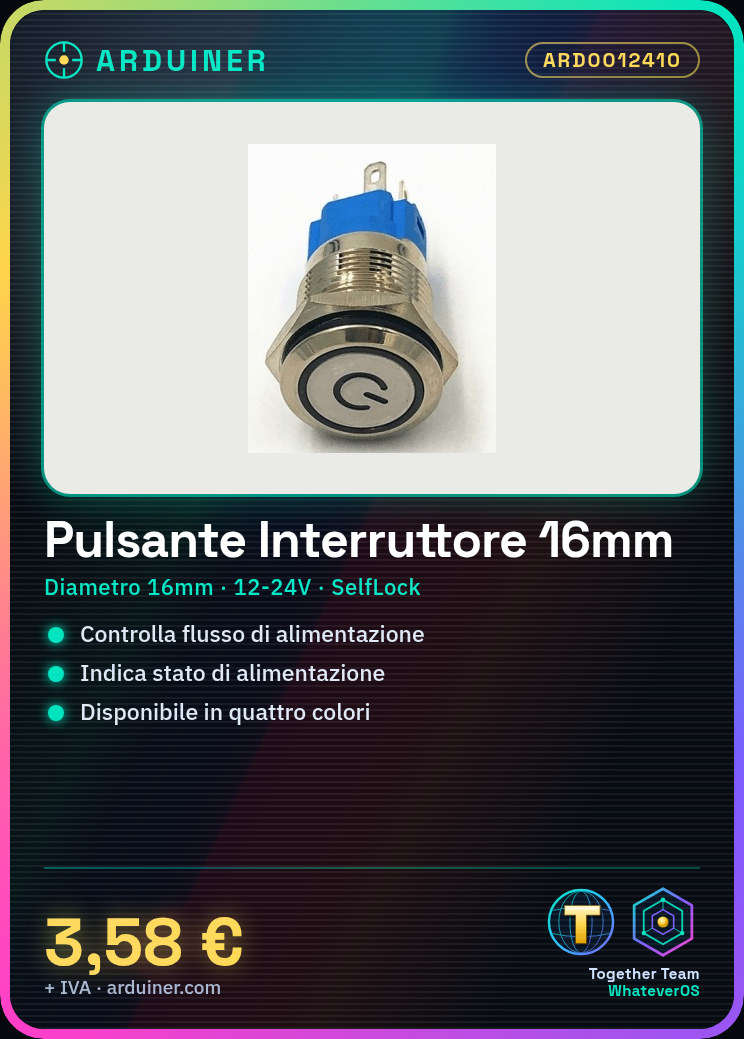 Power Signal / 16mm 12-24V SelfLock / Red / Green / Blue / Yellow Momentary Switch - Image 4