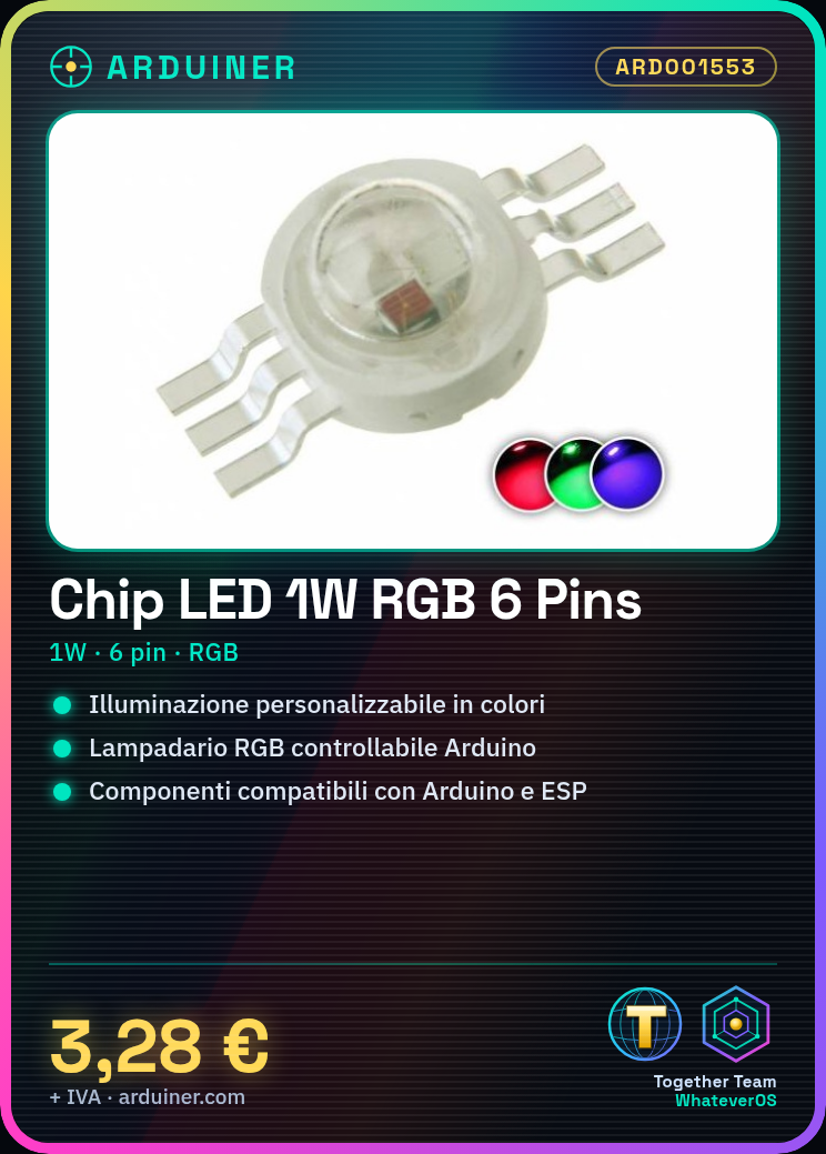 Chip Led 1W RGB 6 Pins Alta Luminosità - immagine 5
