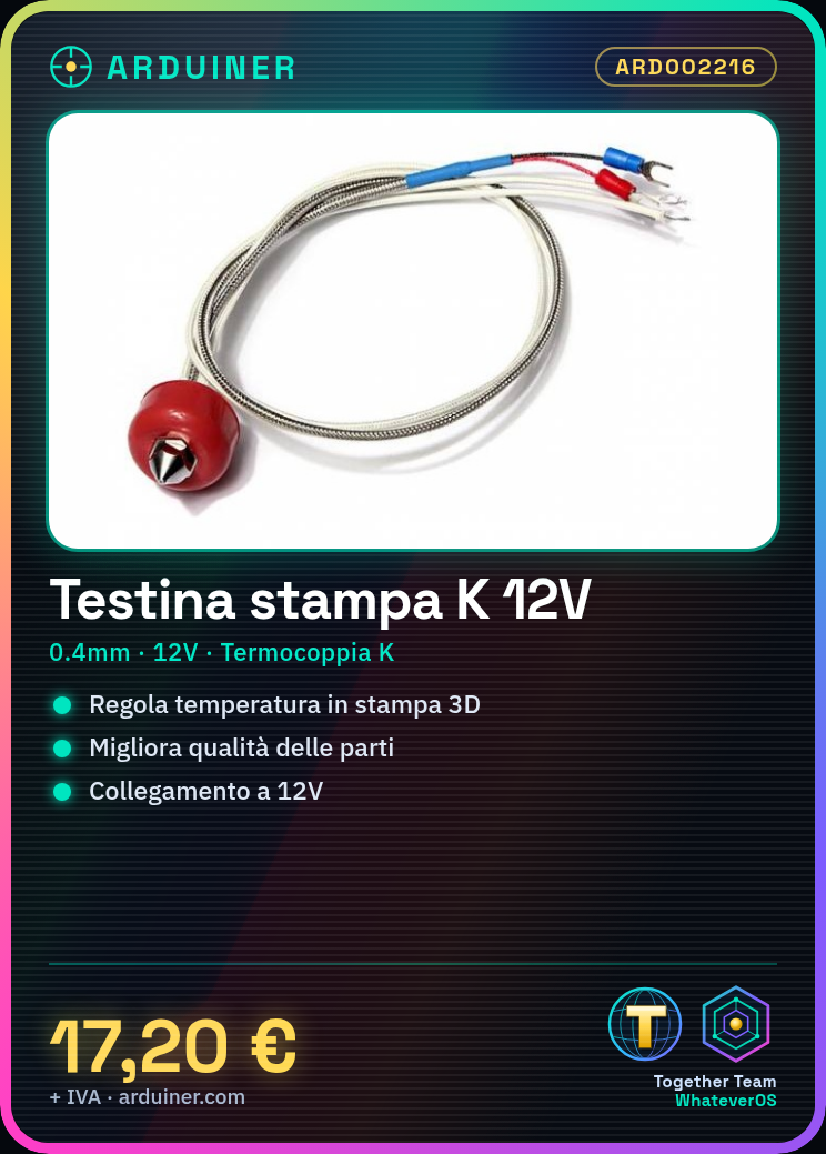 Tête d'impression avec thermocouple type K 0.4mm 12V – Image 5