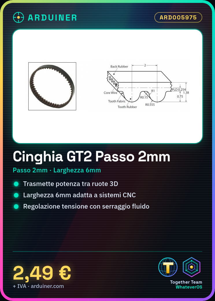 Bande fermée GT2 Passe 2mm Largeur 6mm Longueur 450mm – Image 5