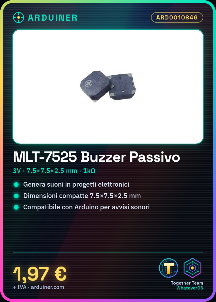 MLT-7525 Buzzer Passif 3V Mes. 7.5 * 7.5 * 2.5 – Image 5