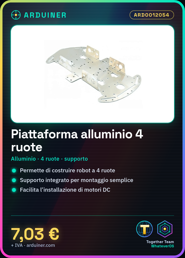 Plateforme en aluminium pour robot DIY à 4 roues avec support – Image 4