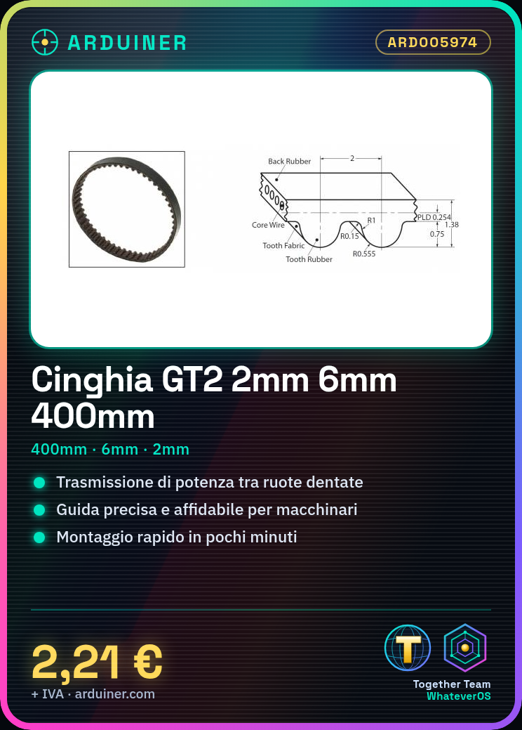 Geschlossene GT2 Kette Schrittweite 2mm Breite 6mm Länge 400mm – Bild 5