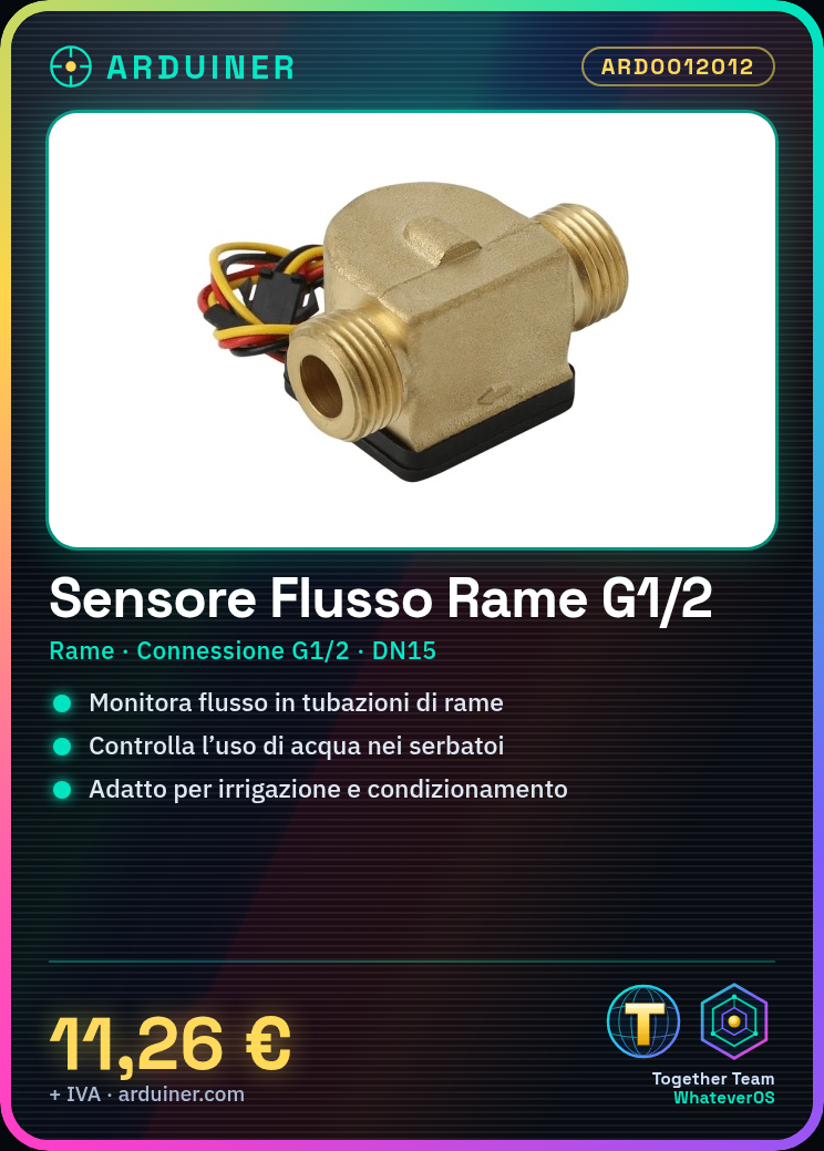 Copper Flow Sensor G1/2 DN15 - Image 2