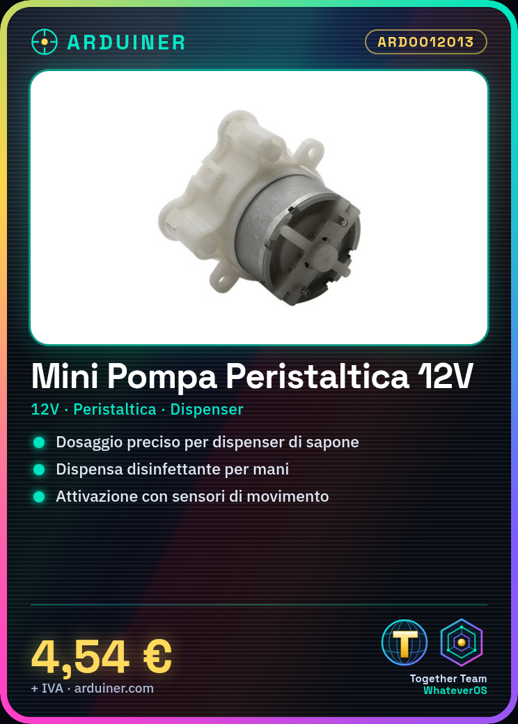 Mini Pompa Peristaltica 12V per Dispenser Sapone e Disinfettante – 500 - immagine 2
