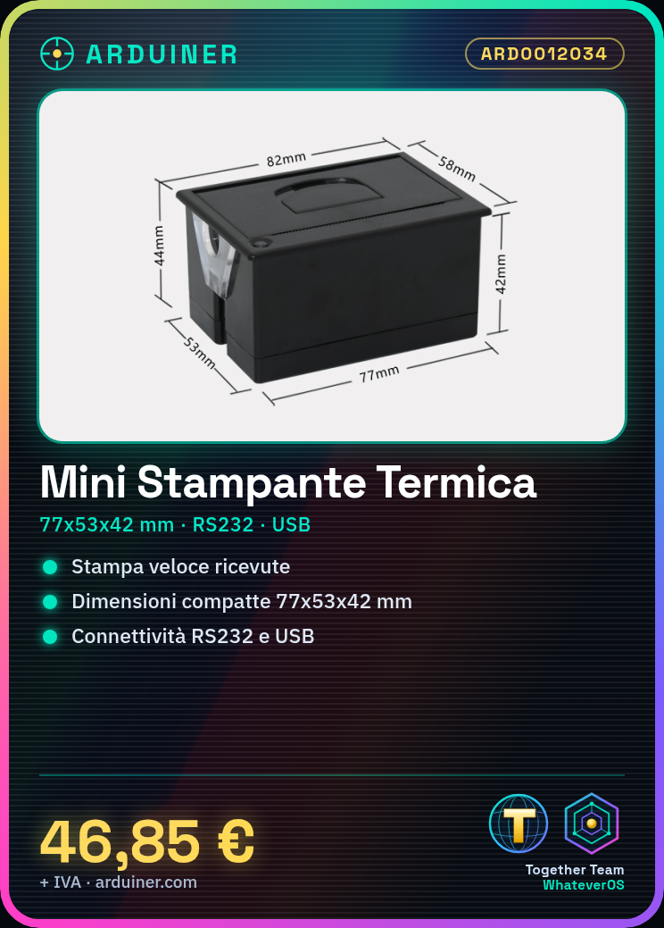 Mini Thermal Printer 77 * 53 * 42 mm RS232 + USB Interface 12V - Image 2
