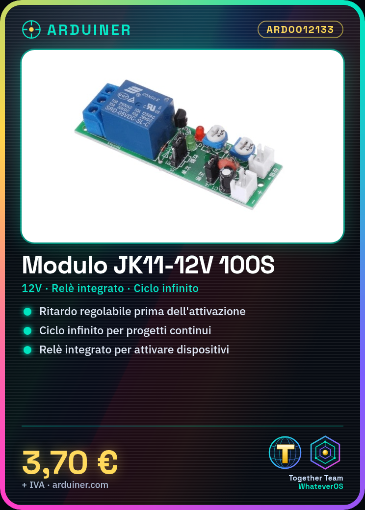 JK11-12V 100S Adjustable Delay Relay Module with Infinite Cycle - Image 2