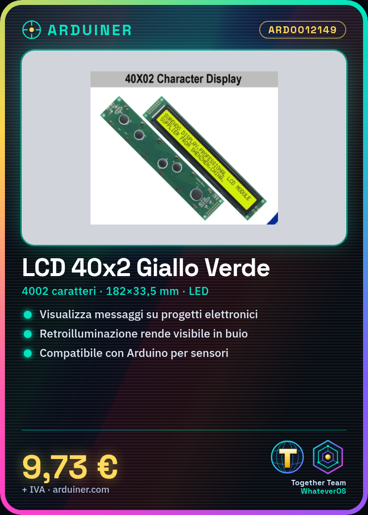 Écran LCD 40x2 4002 caractères Module LCD Jaune Vert avec rétroéclairage LED 182x33,5 mm – Image 2