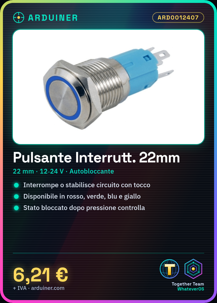 Botón interruptor de bloqueo automático / de resorte de 22 mm 12-24 V Rojo / Verde / Azul / Amarillo - Imagen 2
