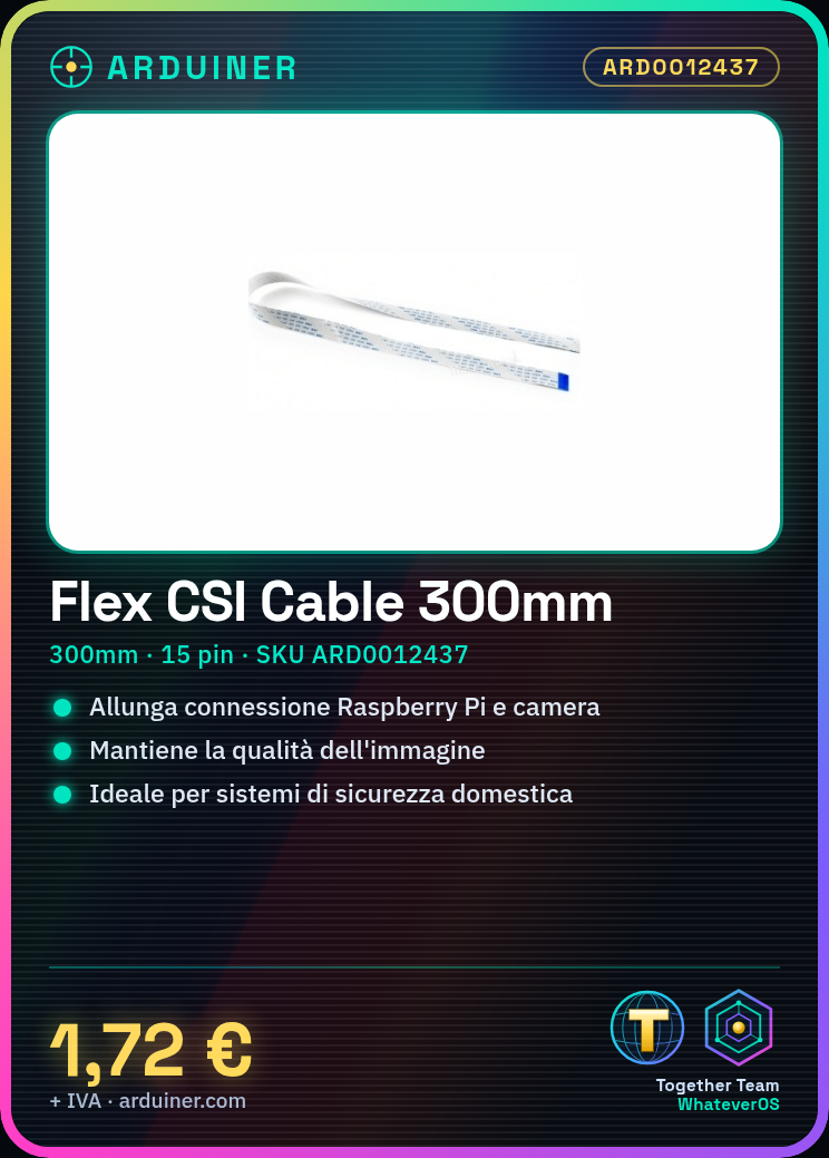 Cable Flex CSI para cámara Raspberry Pi - 300mm / 15P 1.0 - Imagen 2