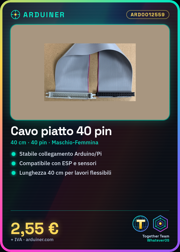 Câble plat 40 broches mâle-femelle 40cm – Image 2
