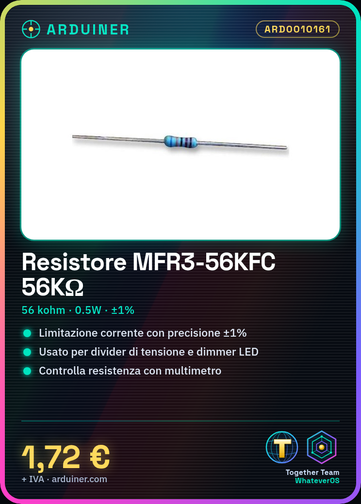 50 Pieces MFR3-56KFC Through-Hole Resistor, 56kΩ, 0.5W, ±1%, 200V - Image 3