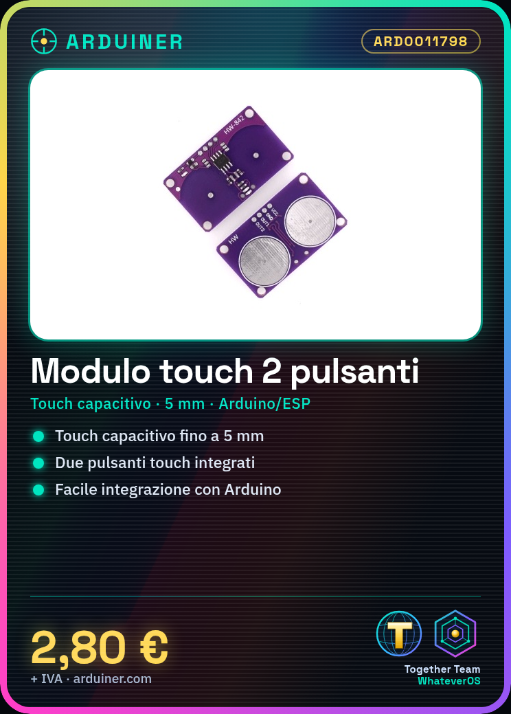 2-Button Touch Module / Capacitive Proximity Sensor / Keyboard Sensor 0-5mm - Image 2