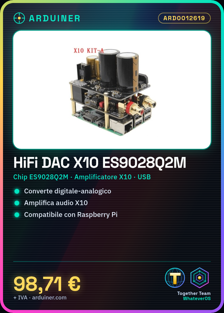 Tarjeta de sonido HiFi DAC xmos ES9028Q2M y amplificador X10 para Raspberry Pi - Imagen 2