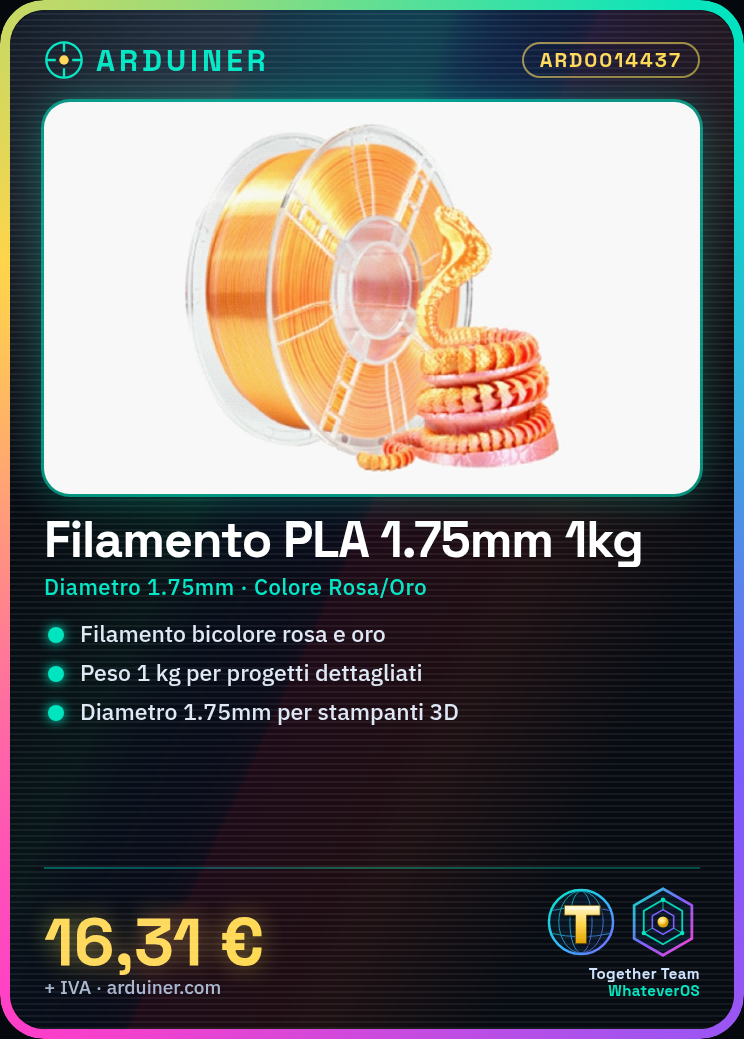 Filament PLA 1.75mm 1kg – Bicolore Rose/Or – Haute Qualité pour Imprimantes 3D – Image 2
