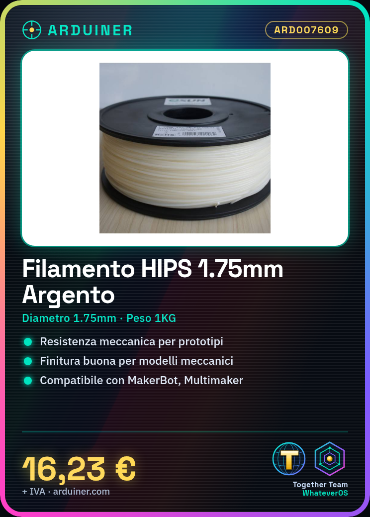 HIPS Filament 1.75mm 1KG Silver - HIGH QUALITY FOR MAKERBOT, MULTIMAKER, ULTIMAKER, REPRAP, PRUSA - Image 3