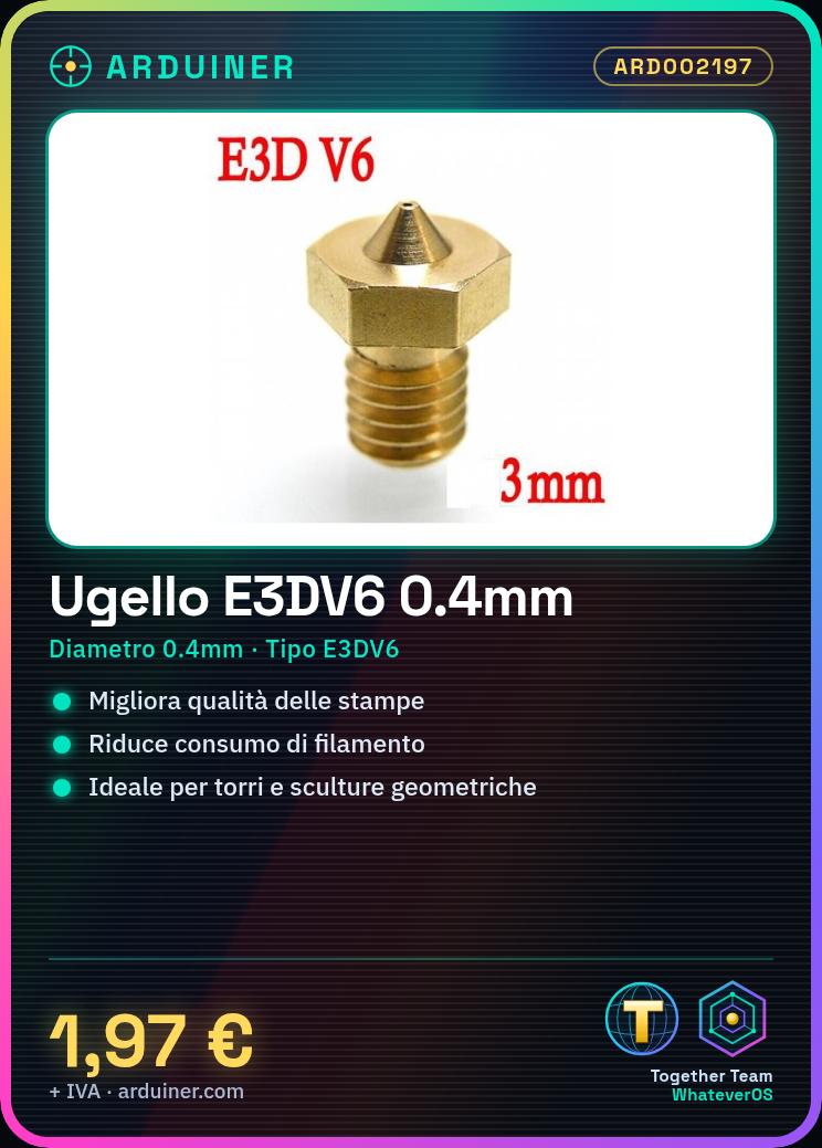 E3DV6 Druckdüse aus Messing 0,4mm für 3,00mm Filamente – Bild 5