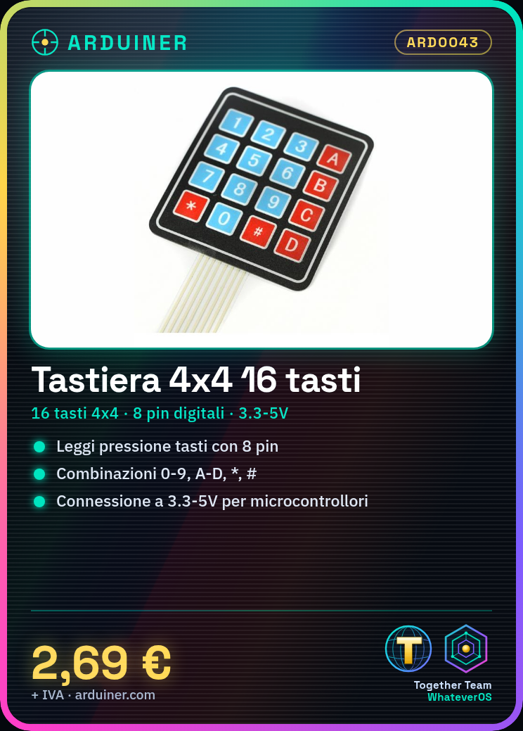 Teclado Matricial 4x4 16 teclas para Arduino - Imagen 9