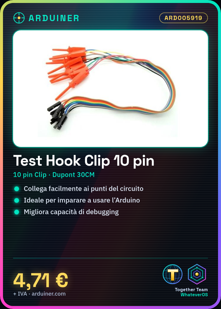 10 Pin Clip Test Hook with 30cm Dupont Cable Female - Image 5