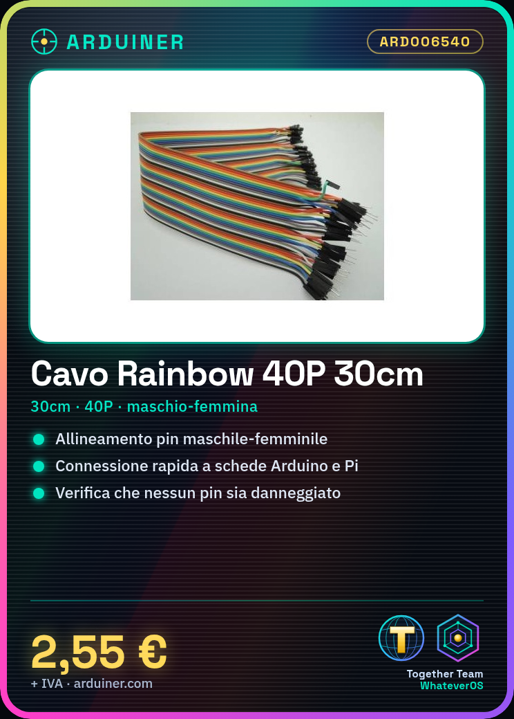 30CM Rainbow Cable 40P Male to Female - Image 5