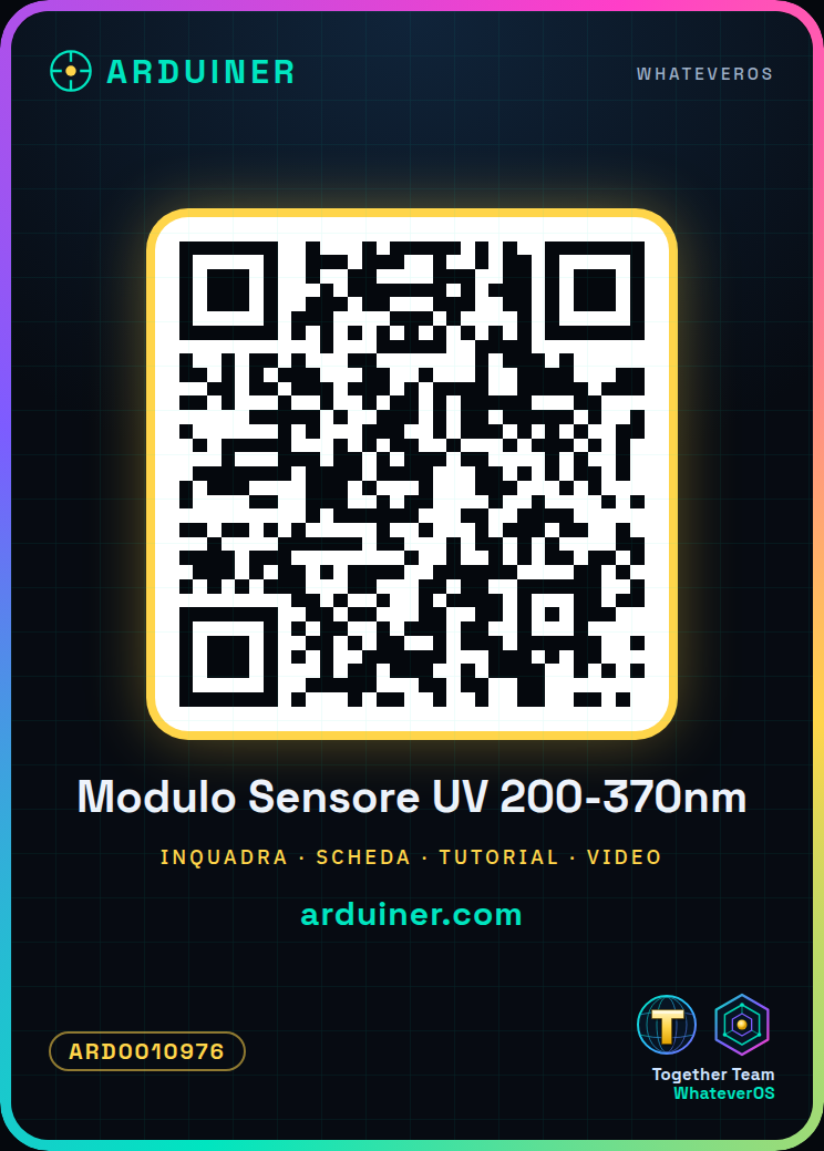 Modulo Sensore UV Rilevazione Raggi Ultravioletti Lunghezza D'Onda Uv 200-370Nm - immagine 4