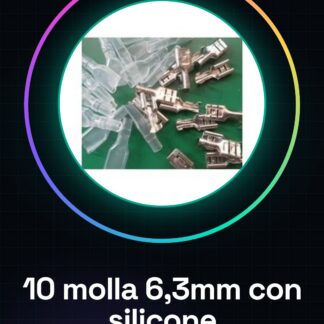 10 Pezzi 6,3 MM molla a innesto, Terminali, terminale freddo Con custodia in silicone
