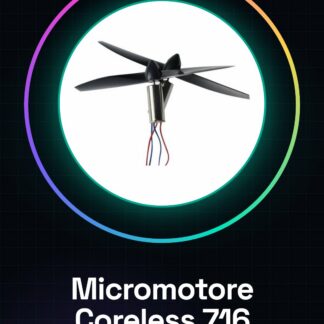 Micro-moteur sans aimant pour hélicoptère 716 50000 tours/min avec pales (ensemble moteur et pales)