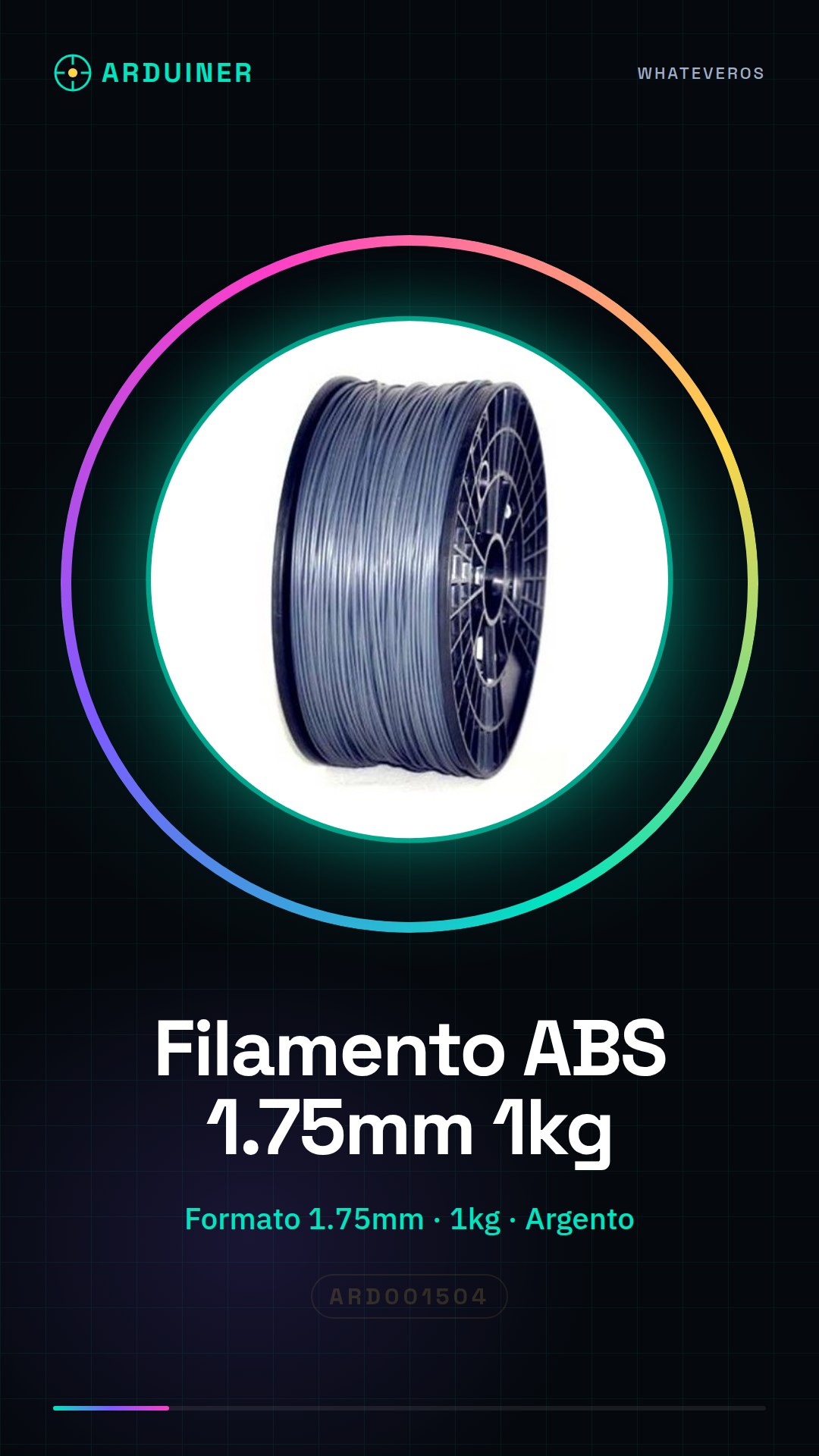 Hilo ABS 1.75mm 1kg - Plata - Alta Calidad para Impresoras 3D