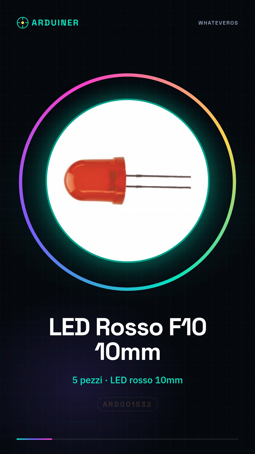 5 Pièces Diodes LED Rouge F10 10mm