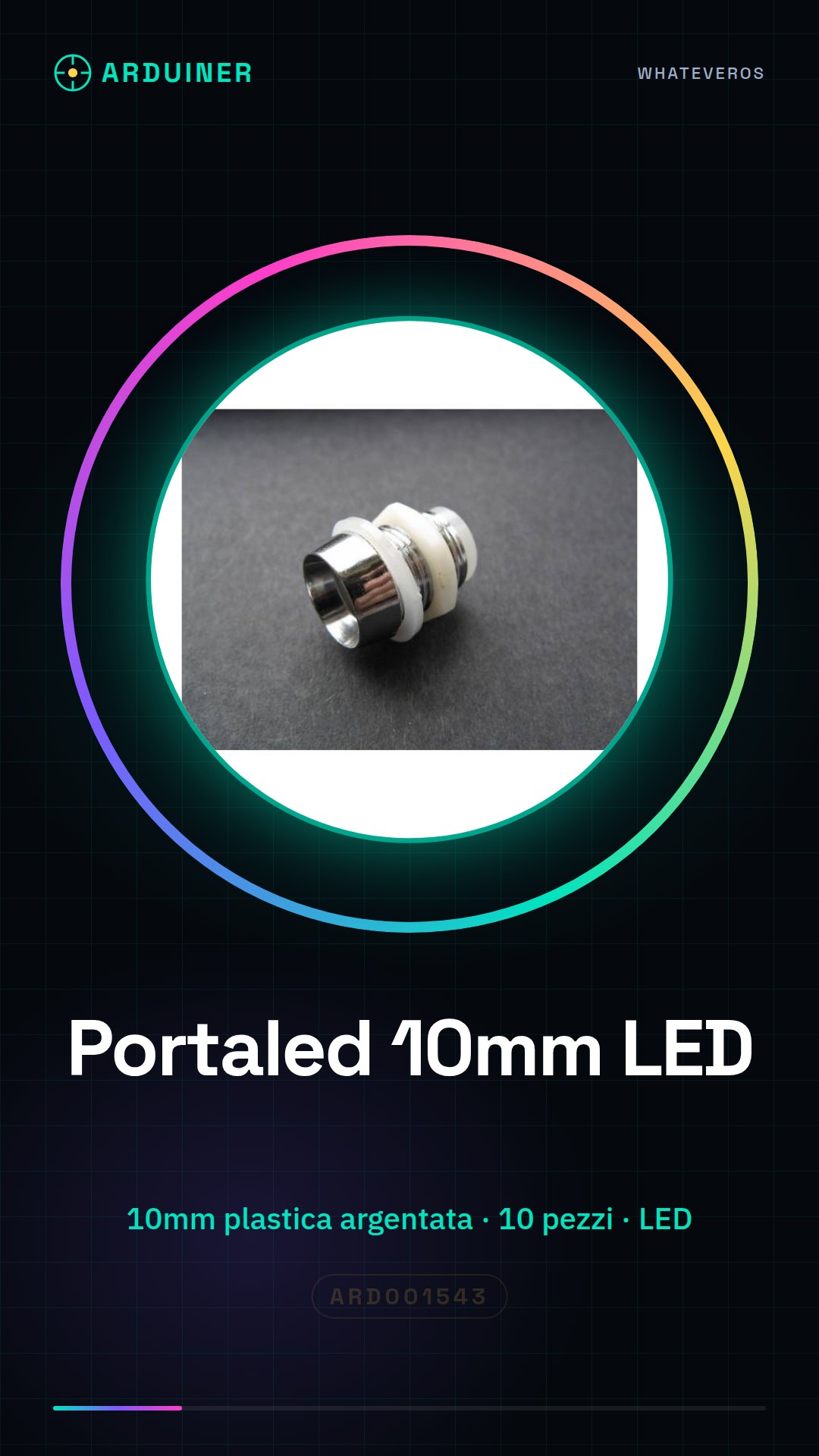 10 Pièces Porte-LED 10mm plastique argentée F10 Diodes LED