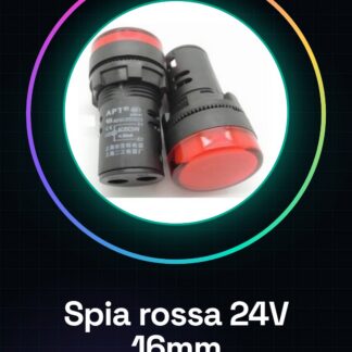 Spia luminosa da pannello Rossa AD16-16C 24V Foro 16MM
